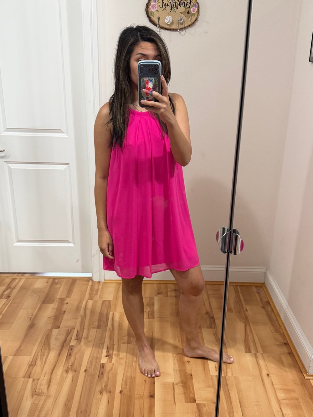 Love Riche Bright Pink Swing Dress